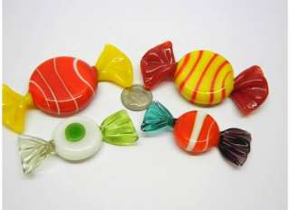   Murano Art GLASS Valentines Day Truffles Yellow Candy ORNAMENTS  