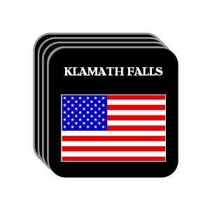 US Flag   Klamath Falls, Oregon (OR) Set of 4 Mini Mousepad Coasters