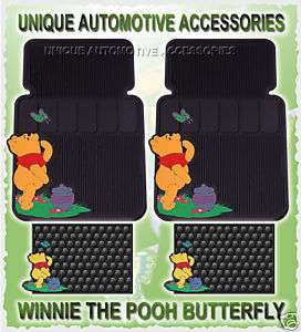 4PC Winnie The Pooh Butterfly FRONT AND REAR Floor Mats  