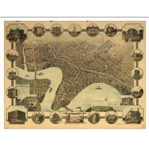  Historic Winnipeg, Manitoba, Canada, c. 1884 (M) Panoramic Map 