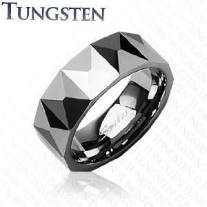   Tungsten Carbide Ring With Triangular Prism Design   Size9 Jewelry