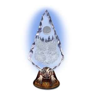  Crystalline Arrowhead Wolf Art Figurine Spirit Of Courage 