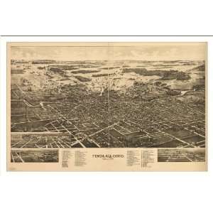  Historic Findlay, Ohio, c. 1889 (M) Panoramic Map Poster 