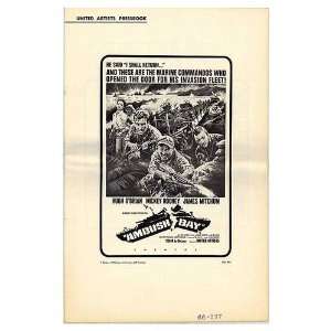  Ambush Bay Original Movie Poster, 11 x 17 (1966)