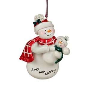  Single Snowman with 1 Child Christmas Ornament