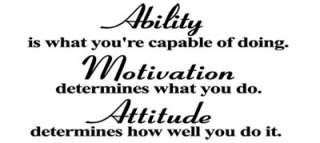 ATTITUDE ABILITY Vinyl Wall Quote Art Decal Sticker Inspirational 