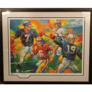 Quarterbacks Of The Century Framed Lithography Signed By Elway 