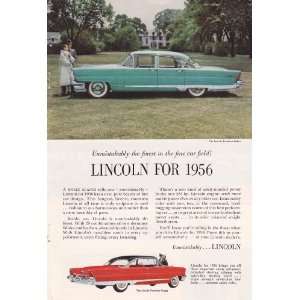  1956 Ad Lincoln Premiere Sedan Original Antique Car Ad 