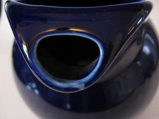 Vintage Cobalt Blue Ball Water Pitcher w/ Ice Lip Hall China Co  