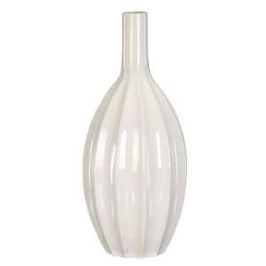 Benzara 22834 18 in. in. Designer Contempo Metallic White Ceramic Vase 