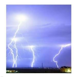   Lightning over Oradea Romania  18 x 18  Poster Print