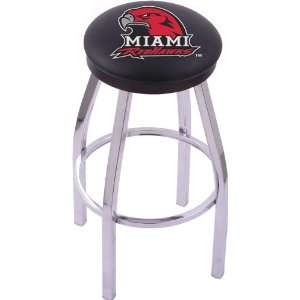 Miami University Steel Stool with Flat Ring Logo Seat and L8C2B Base 