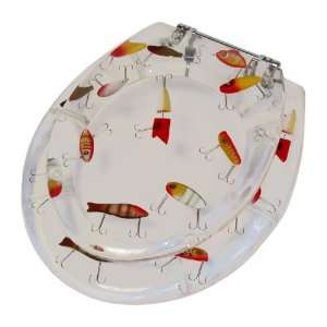    Clear Acrylic Big Fishing Lures Toilet Seat