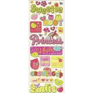  K&Company Berry Sweet Words & Icons Adhesive Chipboard 