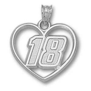  Bobby Labonte #18 Solid Sterling Silver Heart Pendant 