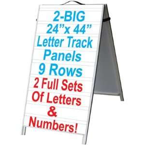  24 x 48 PVC Sidewalk Sandwich Board A frame Sign w/Letter Track 
