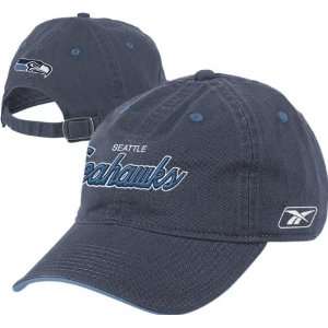  Seattle Seahawks 2009 Navy Script Slouch Adjustable Hat 