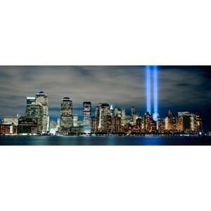  Lower Manhattan With 9/11 Towers Of Light Wall Mural