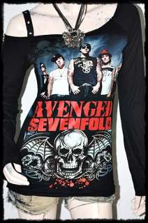 Avenged Sevenfold Metal Rock DIY RawEdge Off Shoulder Top  