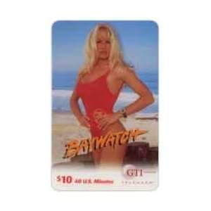   Card $10. Baywatch TV Show Close up Photo of Pamela In Swimsuit USED