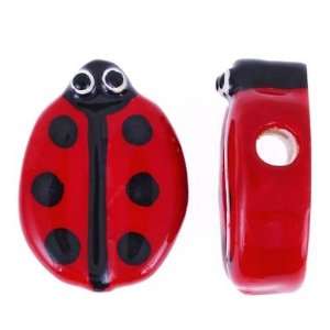    27mm Red Ladybug Whimsical Ceramic Beads Arts, Crafts & Sewing