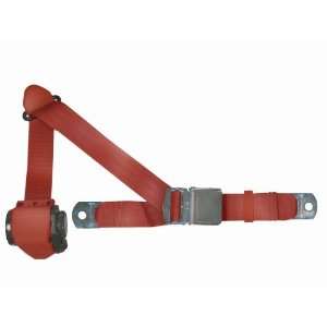  3 Point Retractable Lap & Shoulder Seat Belt, Red, with 