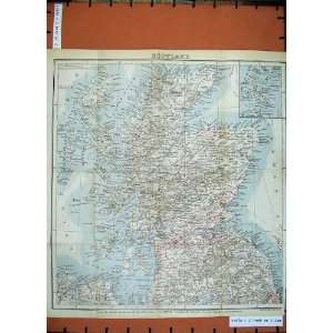  1927 Colour Map Scotland Skye Orkney Edinburgh Glasgow 