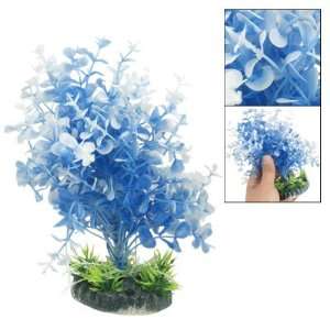  Como Blue Plastic Grass Plant Decor w Ceramic Base for 