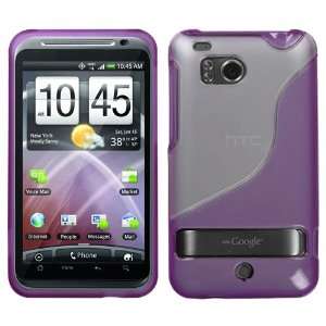  Transparent Clear/Purple(S Shape) Gummy Cover For HTC 