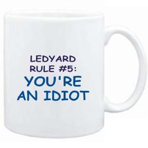 Mug White  Ledyard Rule #5 Youre an idiot  Male Names  