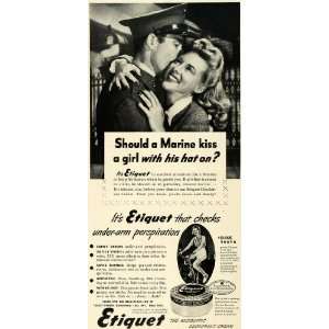  1944 Ad Lehn & Fink Etiquet Deodorant Cream Marine Kiss 
