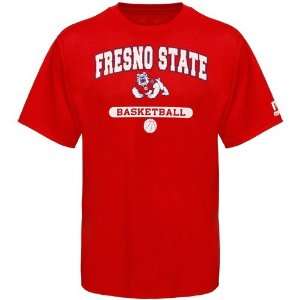  Russell Fresno State Bulldogs Cardinal Basketball T shirt 
