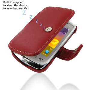   Leather Case for BlackBerry Torch 9810   Book Type (Red) Electronics