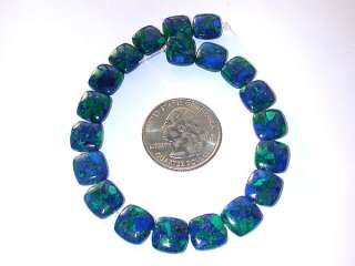 10mm Genuine Azurite Malachite Square Cushion Bead 20 Beads