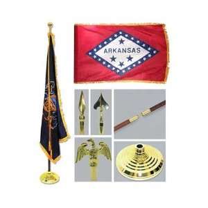  Arkansas 3ft x 5ft Flag Flagpole Base and Tassel Patio 