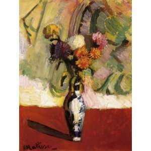  Oil Painting Chrysanthemums in a Chinese Vase Henri 