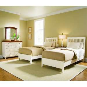  American Drew Sterling Pointe Slat Bedroom Set in White 