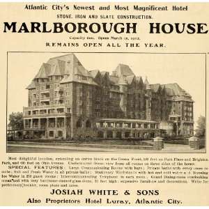  1902 Ad Marlborough House Josiah White Hotel Stone Iron 