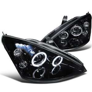  FORD FOCUS LED DUAL HALO SMOKED LENS PROJECTOR HEAD LIGHTS 