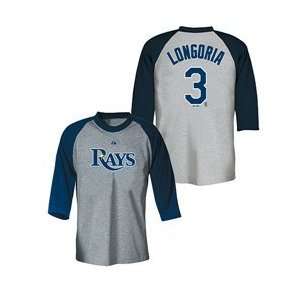  Tampa Bay Rays Evan Longoria Name and Number 3/4 Sleeve 