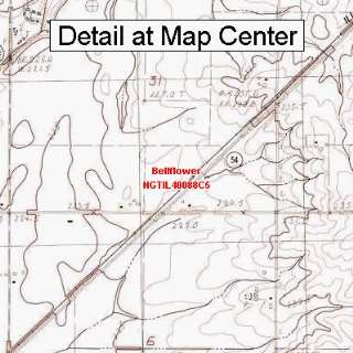   Topographic Quadrangle Map   Bellflower, Illinois (Folded/Waterproof