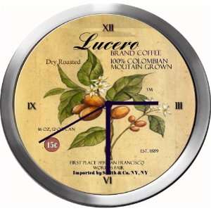  LUCERO 14 Inch Coffee Metal Clock Quartz Movement Kitchen 