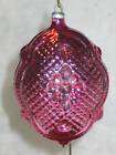 Vtg Christmas Glass Embossed Quilted Pillow Ornament