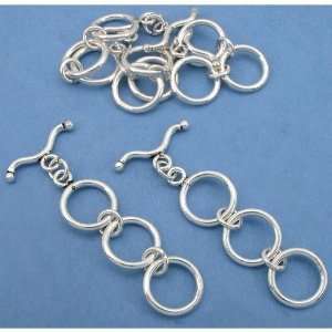    Sterling Silver Triple Loop Toggle Clasps Approx 5