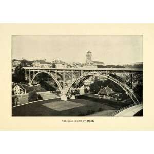  1901 Print High Bridge Berne Switzerland Europe City 