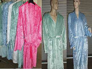 Brand New Women Microfiber Coral Fleece Shine Stripe Bath Robe  