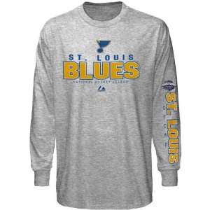   . Louis Blues Youth Hockey Practice Long Sleeve T Shirt   Ash (Small