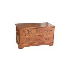  Amish Large Carved Toy Chest Toys & Games