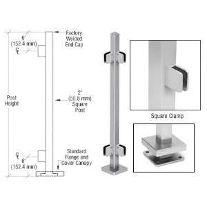  Brushed Stainless 42 Steel Square Glass Clamp 90 Degree Corner Post 