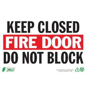 Zing Eco Safety Sign, KEEP CLOSED FIRE DOOR DO NOT BLOCK, 14 Width 